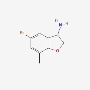 molecular formula C9H10BrNO B13040087 5-Bromo-7-methyl-2,3-dihydro-1-benzofuran-3-amine 