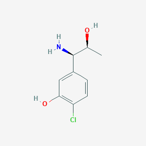 molecular formula C9H12ClNO2 B13040132 5-((2S,1R)-1-Amino-2-hydroxypropyl)-2-chlorophenol 