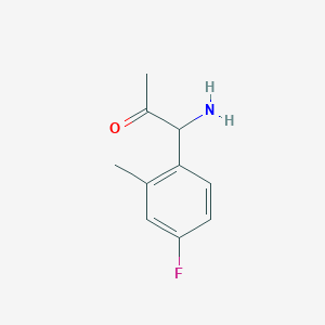 molecular formula C10H12FNO B13040140 1-Amino-1-(4-fluoro-2-methylphenyl)acetone 