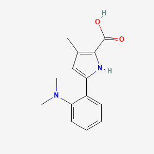 molecular formula C14H16N2O2 B13040144 5-(2-(Dimethylamino)phenyl)-3-methyl-1H-pyrrole-2-carboxylicacid 