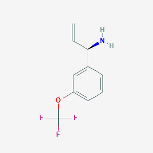 molecular formula C10H10F3NO B13040172 (1R)-1-[3-(Trifluoromethoxy)phenyl]prop-2-enylamine 