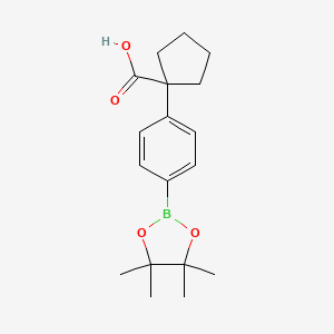 1-[4-(Tetramethyl-1,3,2-dioxaborolan-2-yl)phenyl]cyclopentane-1-carboxylic acid