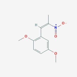 molecular formula C₁₁H₁₃NO₄ B130402 苯，1,4-二甲氧基-2-(2-硝基-1-丙烯基)- CAS No. 18790-57-3