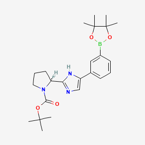 (S)-tert-butyl 2-(5-(3-(4,4,5,5-tetramethyl-1,3,2-dioxaborolan-2-yl)phenyl)-1H-imidazol-2-yl)pyrrolidine-1-carboxylate