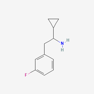 molecular formula C11H14FN B13040230 1-Cyclopropyl-2-(3-fluorophenyl)ethan-1-amine 