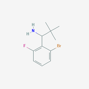 molecular formula C11H15BrFN B13040235 1-(2-Bromo-6-fluorophenyl)-2,2-dimethylpropan-1-amine 