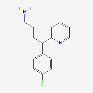 molecular formula C15H17ClN2 B13040238 4-(4-Chlorophenyl)-4-(pyridin-2-yl)butan-1-amine 