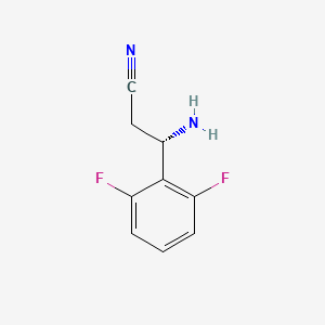 molecular formula C9H8F2N2 B13040250 (3S)-3-Amino-3-(2,6-difluorophenyl)propanenitrile 