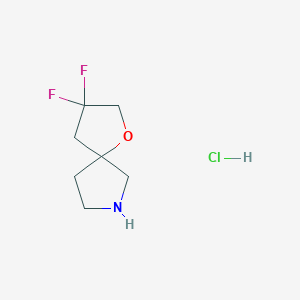 molecular formula C7H12ClF2NO B13040278 3,3-Difluoro-1-oxa-7-aza-spiro[4.4]nonane hcl 