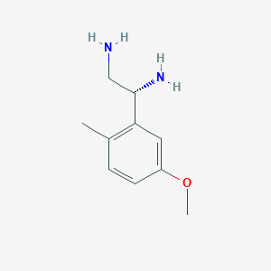 molecular formula C10H16N2O B13040319 (1R)-1-(5-Methoxy-2-methylphenyl)ethane-1,2-diamine 