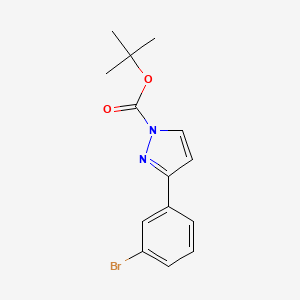 molecular formula C14H15BrN2O2 B13040363 Tert-Butyl 3-(3-Bromophenyl)-1H-Pyrazole-1-Carboxylate 