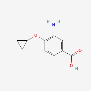 molecular formula C10H11NO3 B13040375 3-Amino-4-cyclopropoxybenzoic acid 