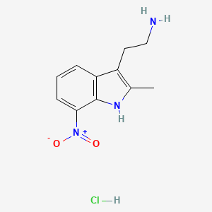 molecular formula C11H14ClN3O2 B13040385 2-(2-methyl-7-nitro-1H-indol-3-yl)ethanamine;hydrochloride 