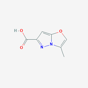 molecular formula C7H6N2O3 B13040426 3-Methylpyrazolo[5,1-b]oxazole-6-carboxylicacid 