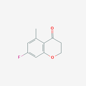 molecular formula C10H9FO2 B13040433 7-Fluoro-5-methyl-3,4-dihydro-2H-1-benzopyran-4-one 