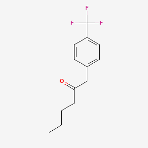 molecular formula C13H15F3O B13040437 1-[4-(Trifluoromethyl)phenyl]-2-hexanone 