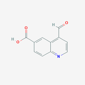 molecular formula C11H7NO3 B13040442 4-Formylquinoline-6-carboxylic acid 