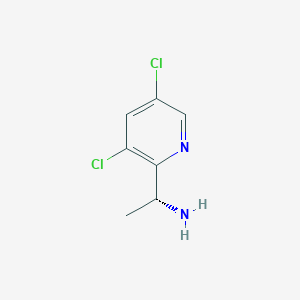 molecular formula C7H8Cl2N2 B13040470 (1R)-1-(3,5-Dichloro(2-pyridyl))ethylamine 