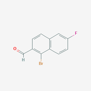 molecular formula C11H6BrFO B13040490 1-Bromo-6-fluoro-2-naphthaldehyde CAS No. 2102410-95-5