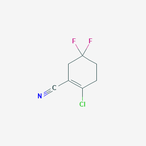 molecular formula C7H6ClF2N B13040532 2-Chloro-5,5-difluorocyclohex-1-ene-1-carbonitrile 