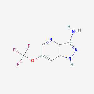 molecular formula C7H5F3N4O B13040581 6-(Trifluoromethoxy)-1H-pyrazolo[4,3-B]pyridin-3-amine 