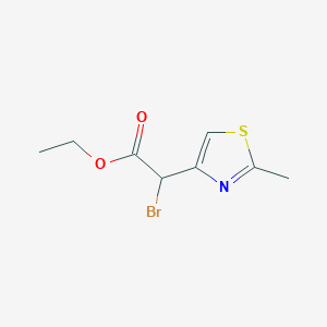 molecular formula C8H10BrNO2S B13040594 Ethyl 2-bromo-2-(2-methylthiazol-4-yl)acetate 