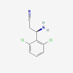 (3R)-3-Amino-3-(2,6-dichlorophenyl)propanenitrile