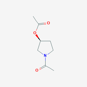 molecular formula C8H13NO3 B13040642 (S)-1-Acetylpyrrolidin-3-YL acetate 