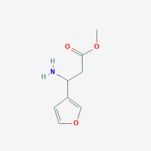 molecular formula C8H11NO3 B13040649 Methyl 3-amino-3-(furan-3-yl)propanoate 