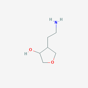 molecular formula C6H13NO2 B13040681 4-(2-Aminoethyl)tetrahydrofuran-3-ol 