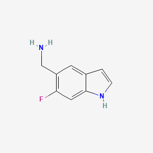 molecular formula C9H9FN2 B13040716 (6-fluoro-1H-indol-5-yl)methanamine 