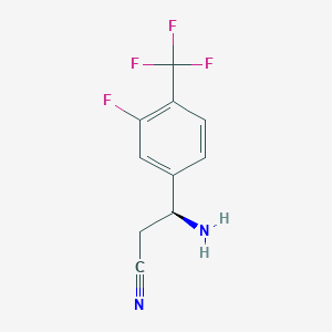 (3S)-3-Amino-3-[3-fluoro-4-(trifluoromethyl)phenyl]propanenitrile