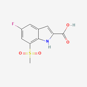 molecular formula C10H8FNO4S B1304080 5-氟-7-(甲磺酰基)-1H-吲哚-2-羧酸 CAS No. 849035-87-6