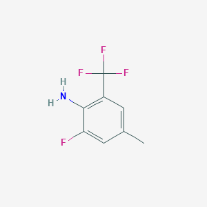 molecular formula C8H7F4N B13040824 2-Fluoro-4-methyl-6-(trifluoromethyl)aniline 