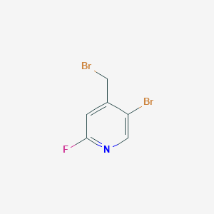 molecular formula C6H4Br2FN B13040836 5-Bromo-4-(bromomethyl)-2-fluoropyridine 