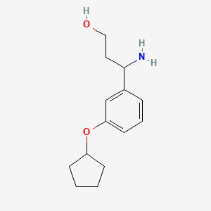 3-Amino-3-(3-cyclopentyloxyphenyl)propan-1-OL