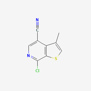 molecular formula C9H5ClN2S B13040872 7-Chloro-3-methylthieno[2,3-c]pyridine-4-carbonitrile 