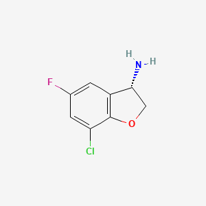 (3S)-7-Chloro-5-fluoro-2,3-dihydro-1-benzofuran-3-amine