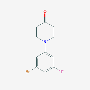 1-(3-Bromo-5-fluorophenyl)piperidin-4-one