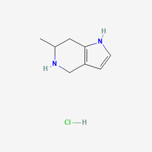 molecular formula C8H13ClN2 B13040919 6-Methyl-4,5,6,7-tetrahydro-1H-pyrrolo[3,2-C]pyridine hcl 