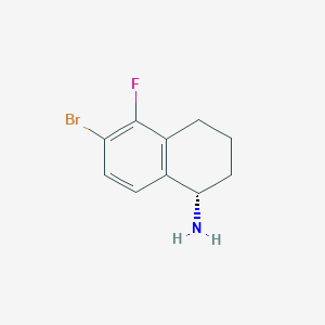 molecular formula C10H11BrFN B13040920 (S)-6-Bromo-5-fluoro-1,2,3,4-tetrahydronaphthalen-1-amine 