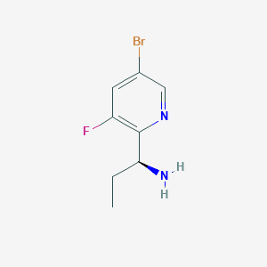 molecular formula C8H10BrFN2 B13040949 (1s)-1-(5-Bromo-3-fluoro(2-pyridyl))propylamine 