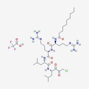 molecular formula C38H68ClF3N10O8 B13040962 decanoyl-Arg-Arg-Leu-Leu-AcCl.TFA 