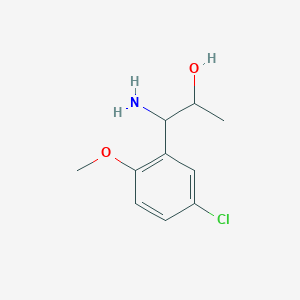 molecular formula C10H14ClNO2 B13040987 1-Amino-1-(5-chloro-2-methoxyphenyl)propan-2-OL 