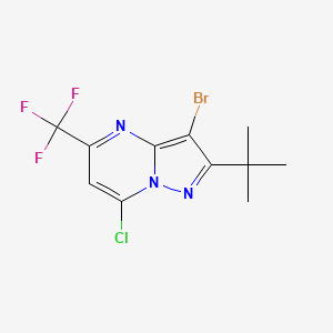 molecular formula C11H10BrClF3N3 B1304099 3-Bromo-2-(tert-butyl)-7-chloro-5-(trifluoromethyl)pyrazolo[1,5-a]pyrimidine CAS No. 655235-50-0