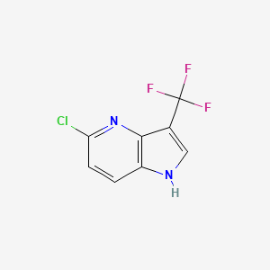 molecular formula C8H4ClF3N2 B13041000 5-chloro-3-(trifluoromethyl)-1H-pyrrolo[3,2-b]pyridine 