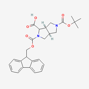 (3aR,6aS)-5-(9H-fluoren-9-ylmethoxycarbonyl)-2-[(2-methylpropan-2-yl)oxycarbonyl]-1,3,3a,4,6,6a-hexahydropyrrolo[3,4-c]pyrrole-4-carboxylic acid