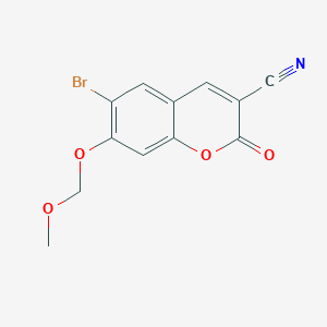 molecular formula C12H8BrNO4 B13041080 6-Bromo-7-(methoxymethoxy)-2-oxo-2H-chromene-3-carbonitrile 