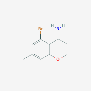 molecular formula C10H12BrNO B13041119 5-Bromo-7-methylchroman-4-amine 