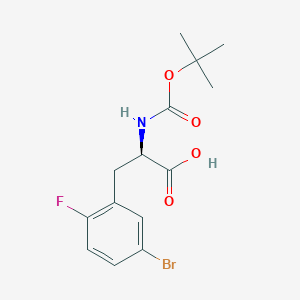 molecular formula C14H17BrFNO4 B13041270 N-Boc-5-bromo-2-fluoro-D-phenylalanine 